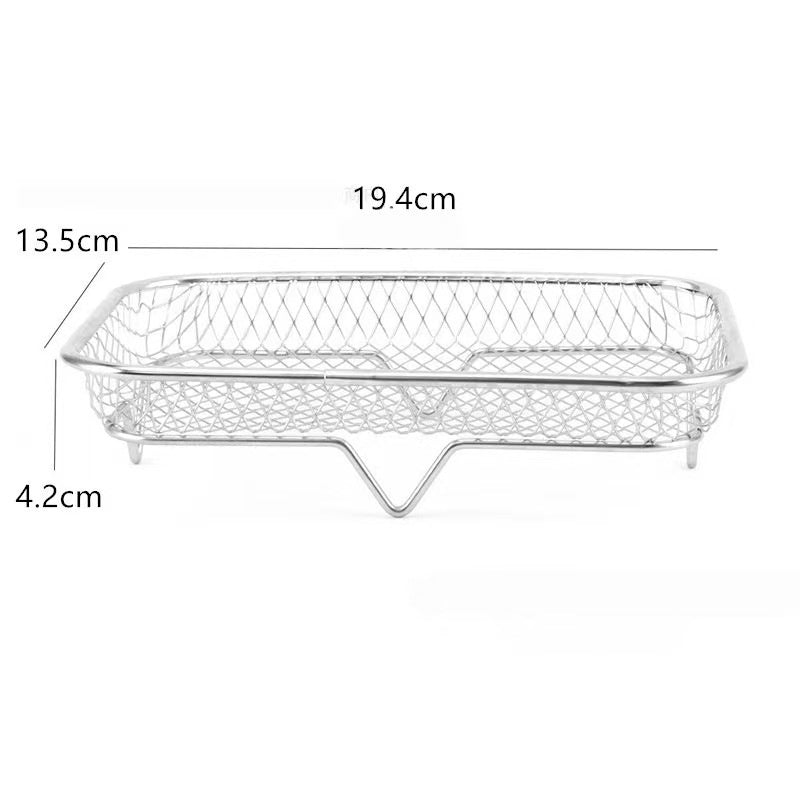 Air Fryer Rack Set of 3 Stackable Stainless Steel Rectangular
