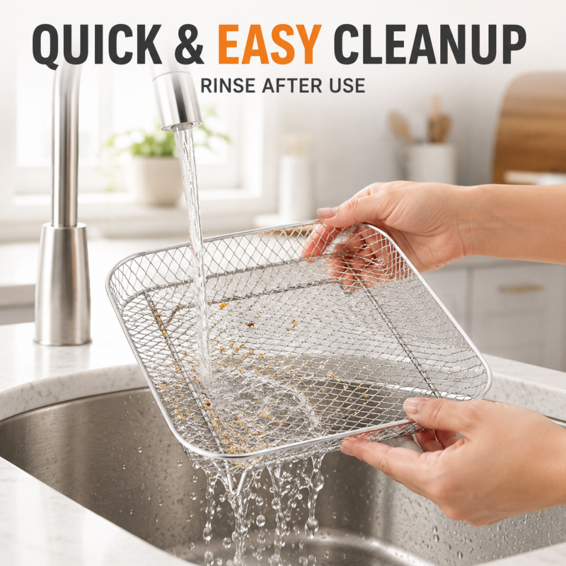 Air Fryer Rack Set of 3 Stackable Stainless Steel Rectangular