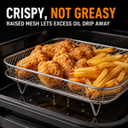 Air Fryer Rack Set of 3 Stackable Stainless Steel Rectangular
