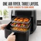 Air Fryer Rack Set of 3 Stackable Stainless Steel Rectangular