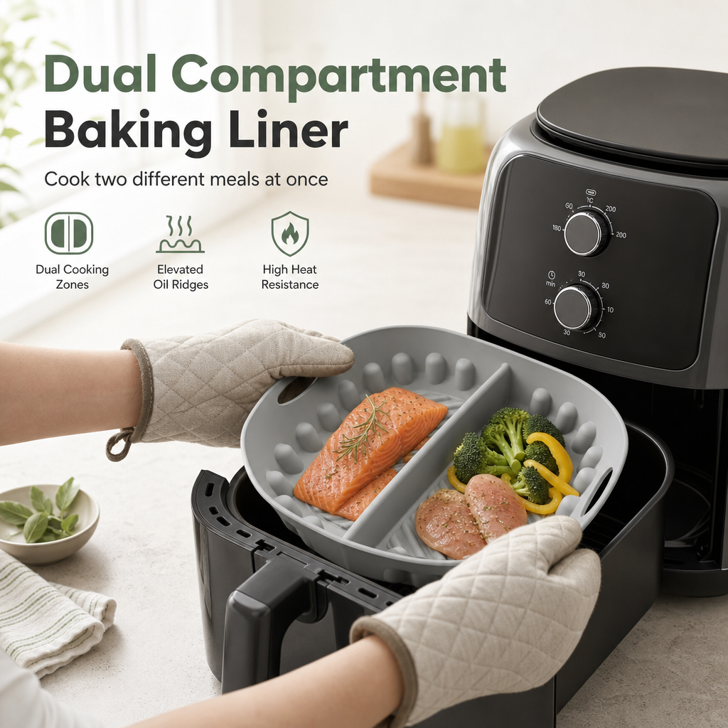Air Fryer Silicone Liner Divided 3 Pack