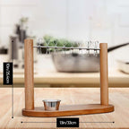 Charcuterie Hanging Rack with Wooden Base and 8 Clips