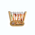 Charcuterie Hanging Rack with Wooden Base and 8 Clips