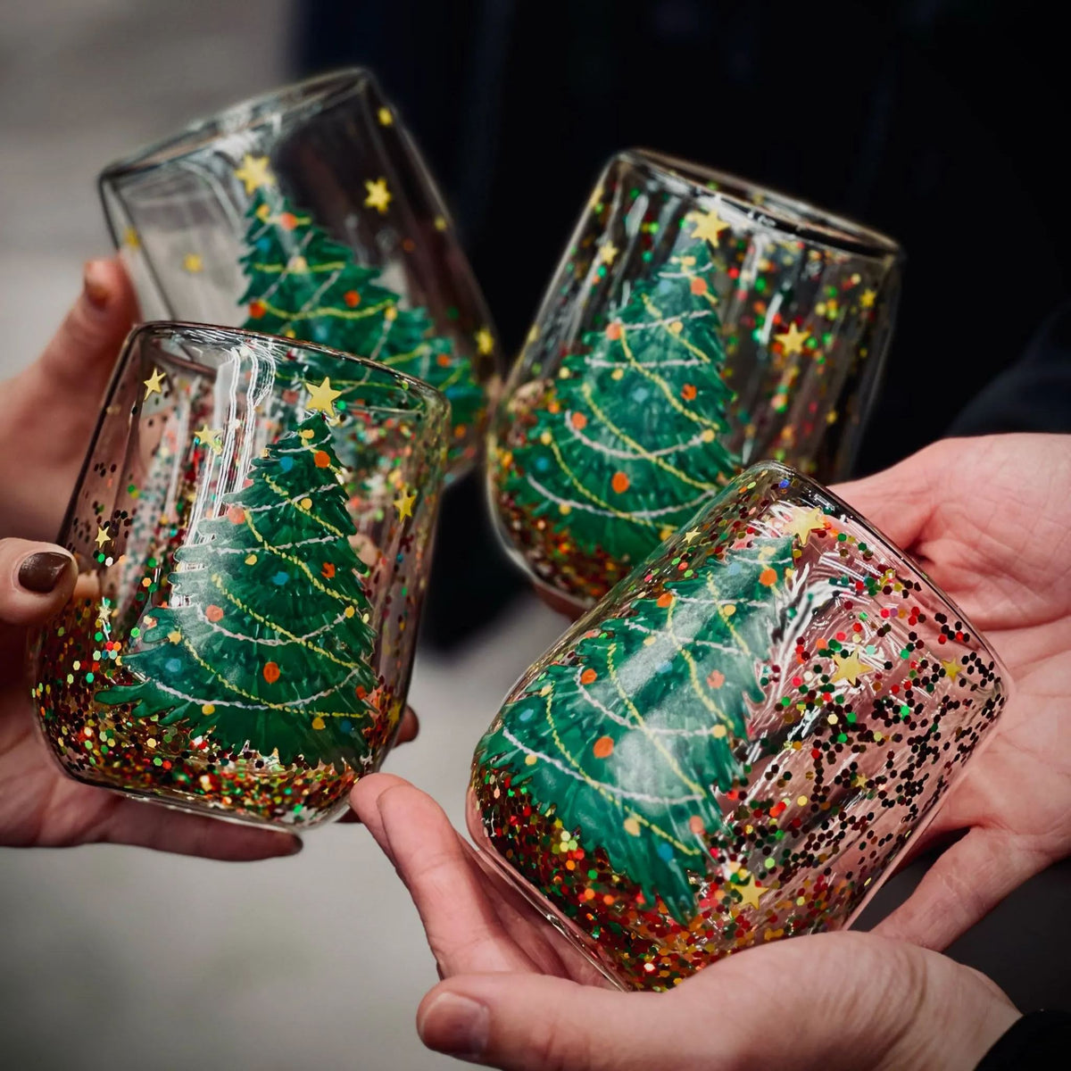 Christmas Tree Glass Tumbler 380 ml