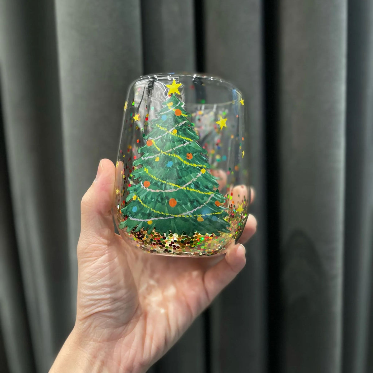 Christmas Tree Glass Tumbler 380 ml