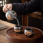 Clay Teapot with Dragon and Phoenix Cups 225 ml