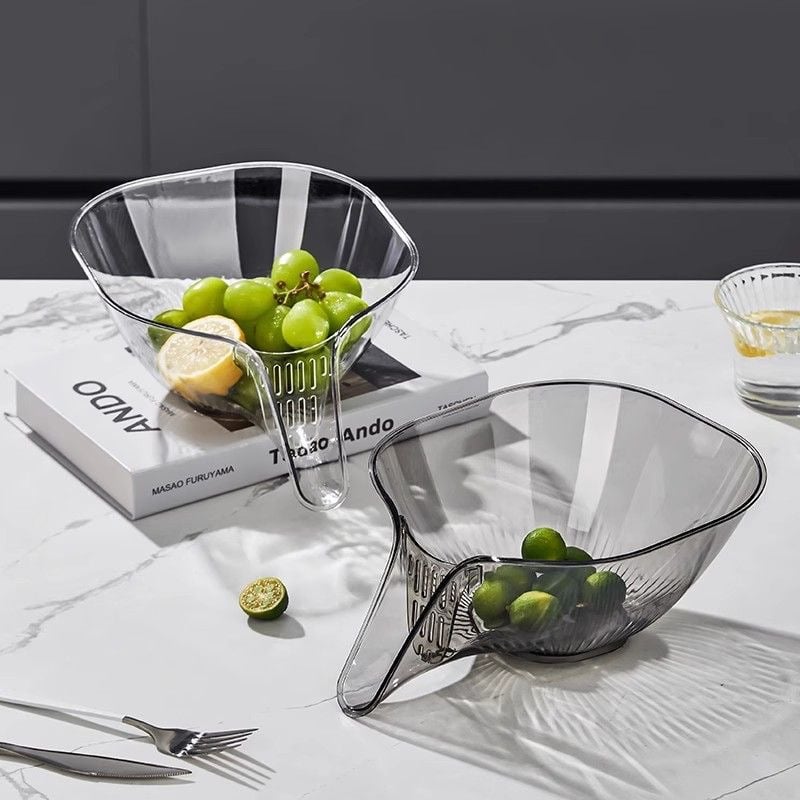 Drain Basket Bowl with Pour Spout 9.2 Inch