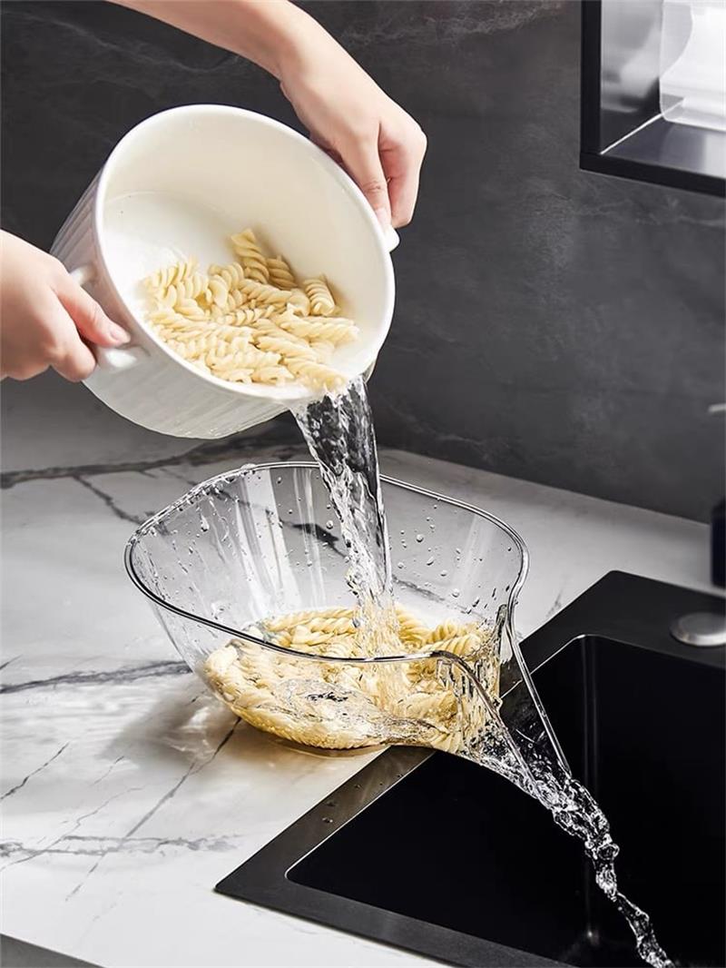 Drain Basket Bowl with Pour Spout 9.2 Inch