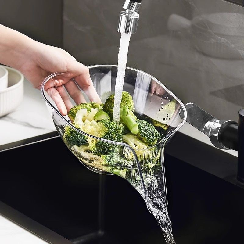 Drain Basket Bowl with Pour Spout 9.2 Inch