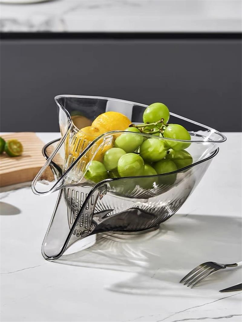 Drain Basket Bowl with Pour Spout 9.2 Inch
