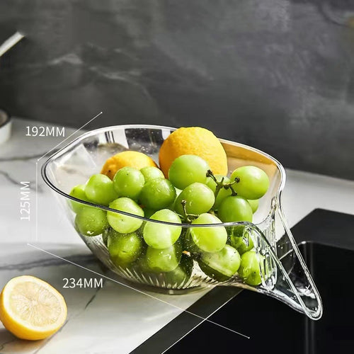 Drain Basket Bowl with Pour Spout 9.2 Inch