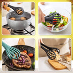 Egg Whisk and Food Tongs 2 in 1 Kitchen Tool 11 Inch