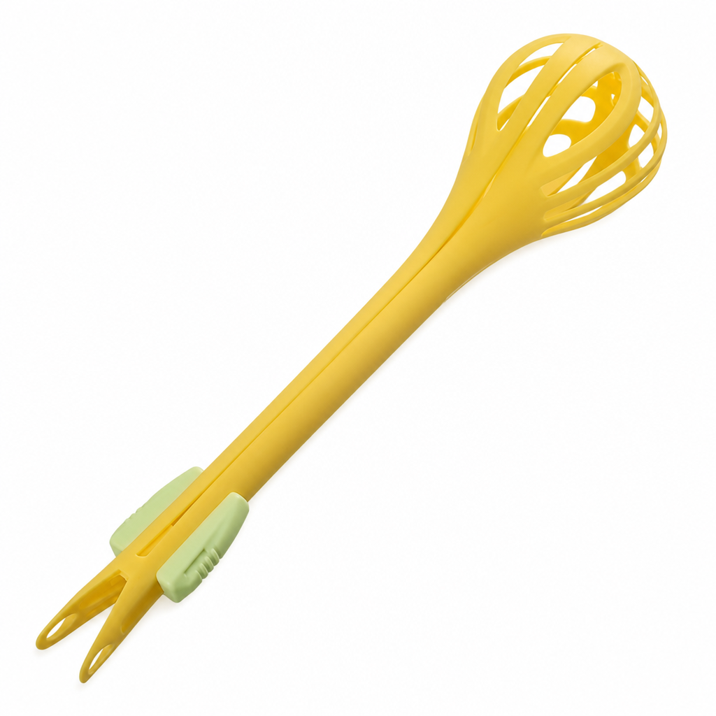 Egg Whisk and Food Tongs 2 in 1 Kitchen Tool 11 Inch