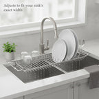 Expandable Over the Sink Dish Rack Stainless Steel 16.7 to 21.7 Inch