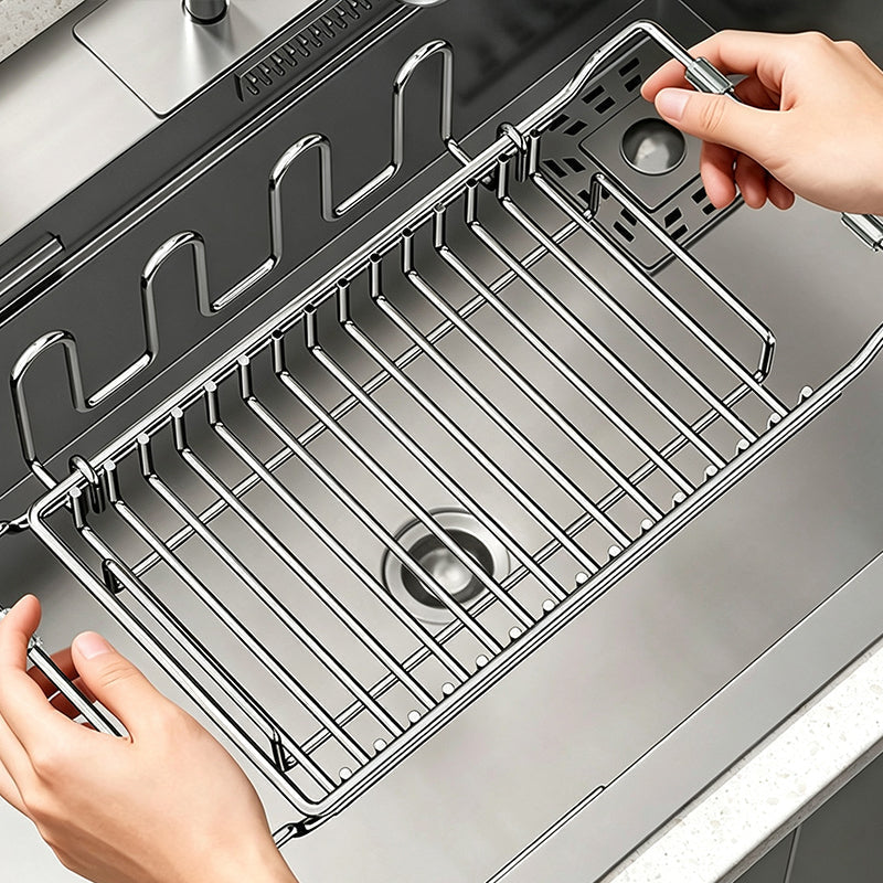 Expandable Over the Sink Dish Rack Stainless Steel 16.7 to 21.7 Inch