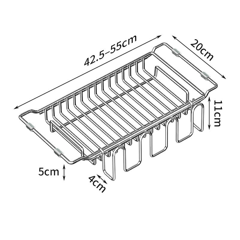 Expandable Over the Sink Dish Rack Stainless Steel 16.7 to 21.7 Inch