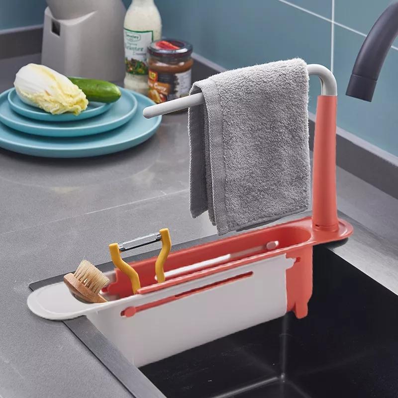 Expandable Sink Caddy with Towel Bar