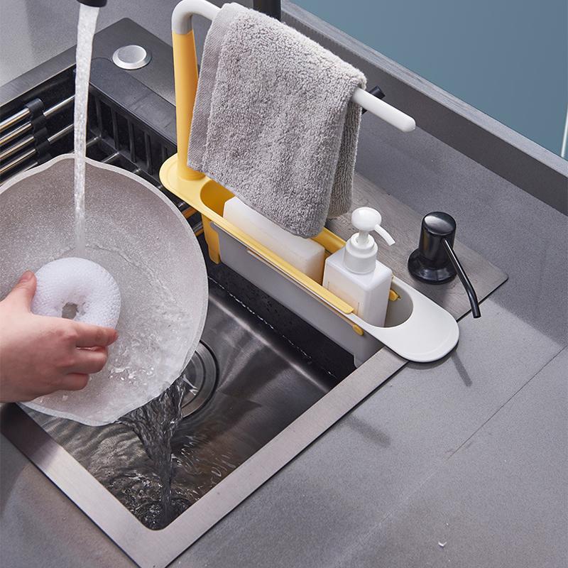 Expandable Sink Caddy with Towel Bar