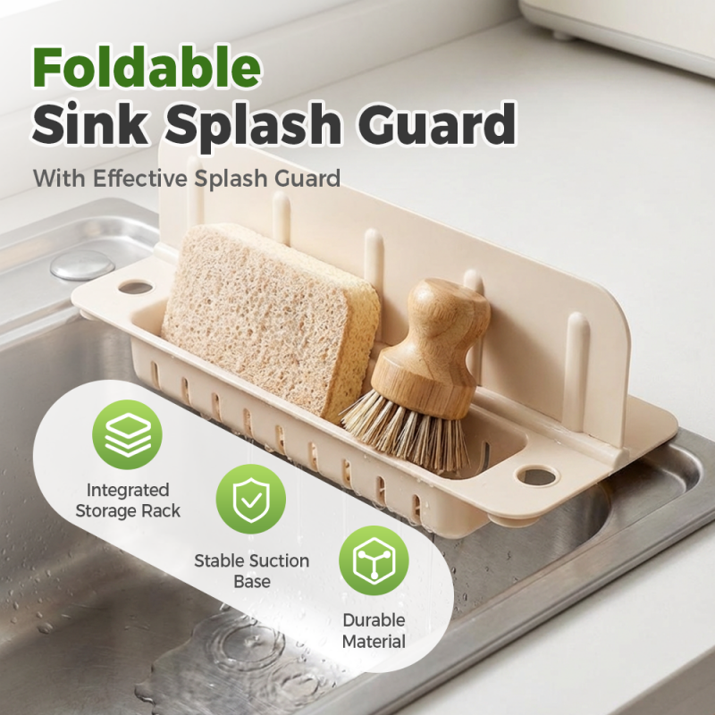 Foldable Sink Splash Guard with Suction Cups 13.9 Inch