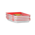 Food Preservation Trays with Elastic Lid Set of 3 Red