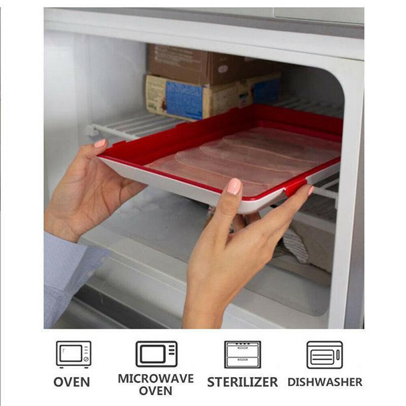 Food Preservation Trays with Elastic Lid Set of 3 Red