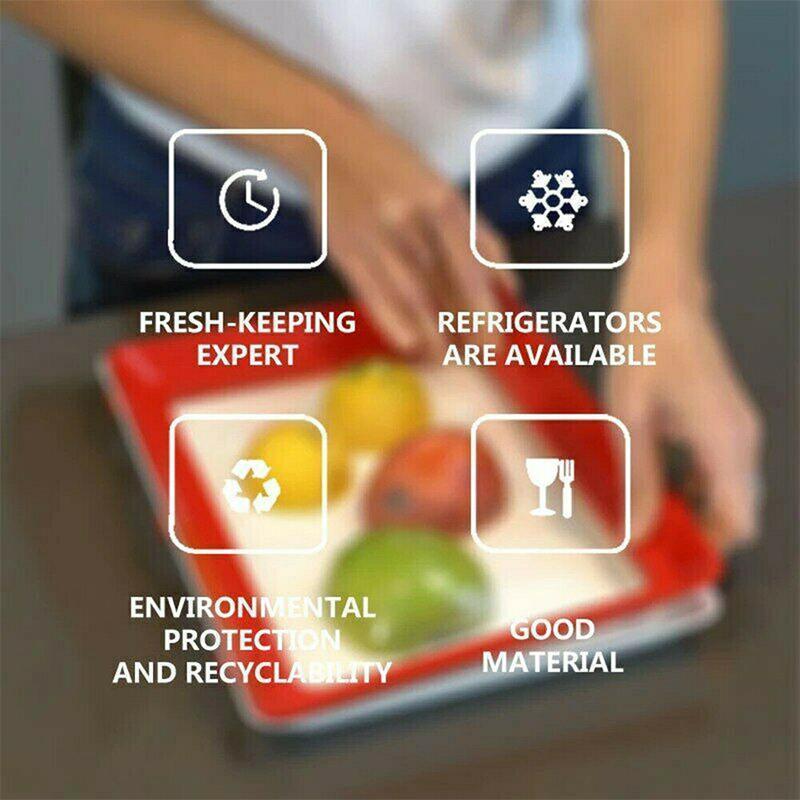 Food Preservation Trays with Elastic Lid Set of 3 Red