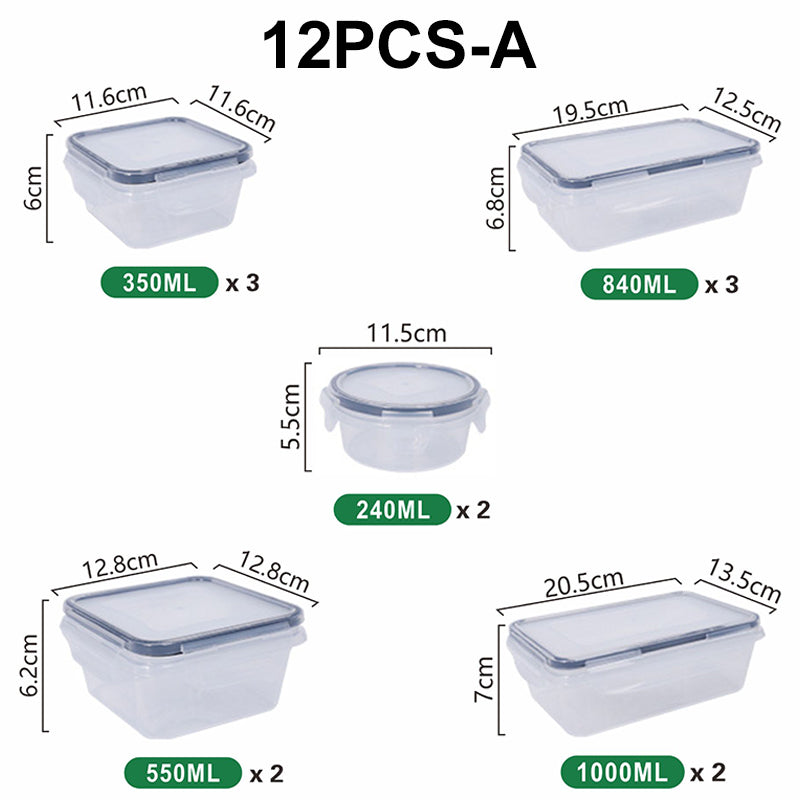 Food Storage Containers with Locking Lids 12 or 16 Piece Set