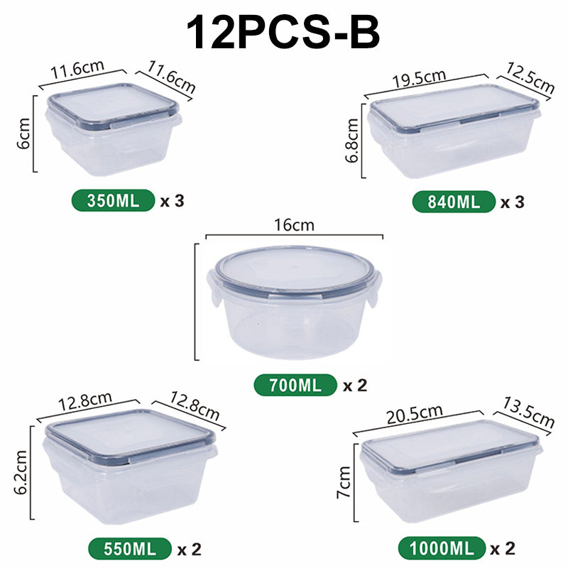 Food Storage Containers with Locking Lids 12 or 16 Piece Set