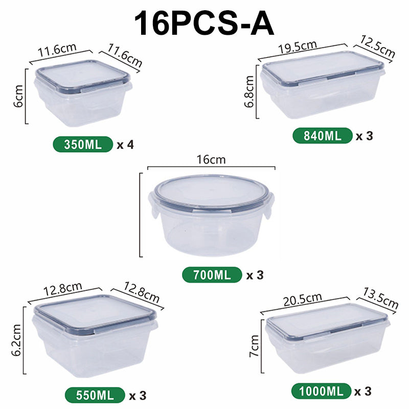 Food Storage Containers with Locking Lids 12 or 16 Piece Set