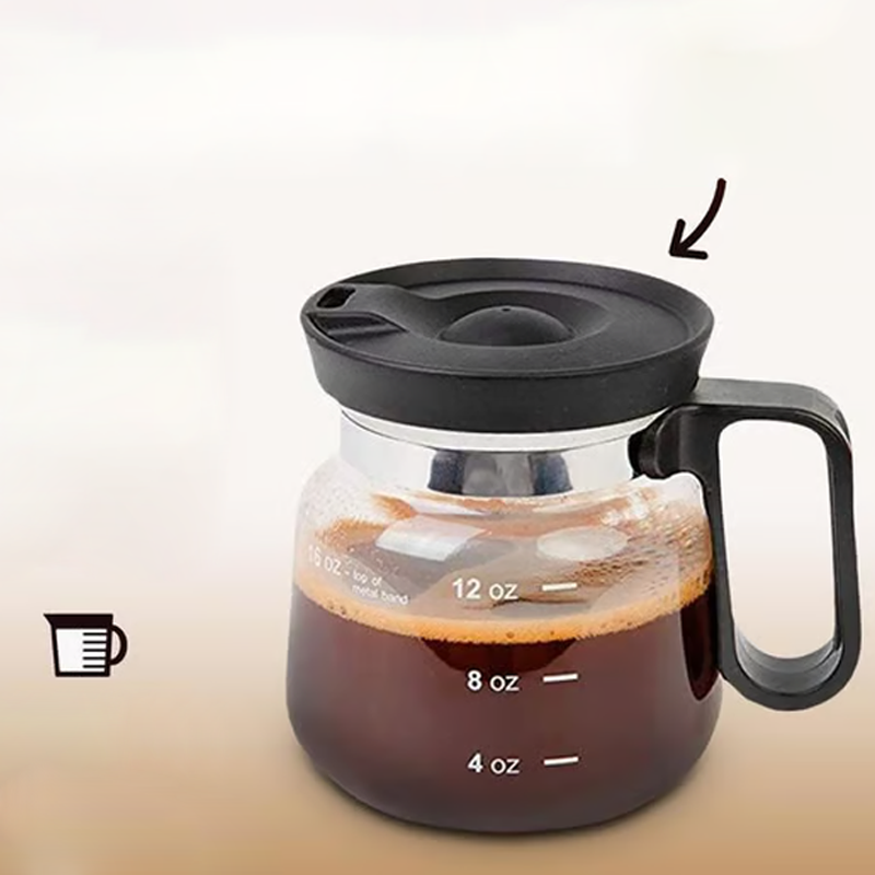 Glass Coffee Mug with Lid 16 oz
