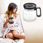 Glass Coffee Mug with Lid 16 oz