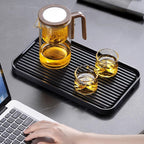 Glass Teapot with Infuser and Wooden Handle