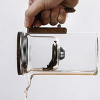 Glass Teapot with Infuser and Wooden Handle