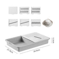 Grater and Drainer Cutting Board Set 6 in 1 Gray White