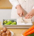 Grater and Drainer Cutting Board Set 6 in 1 Gray White