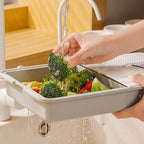 Grater and Drainer Cutting Board Set 6 in 1 Gray White