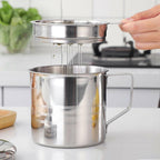 Grease Container with Strainer Stainless Steel 1.2 L