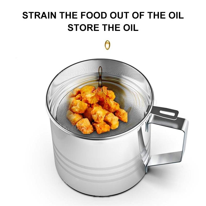 Grease Container with Strainer Stainless Steel 1.2 L