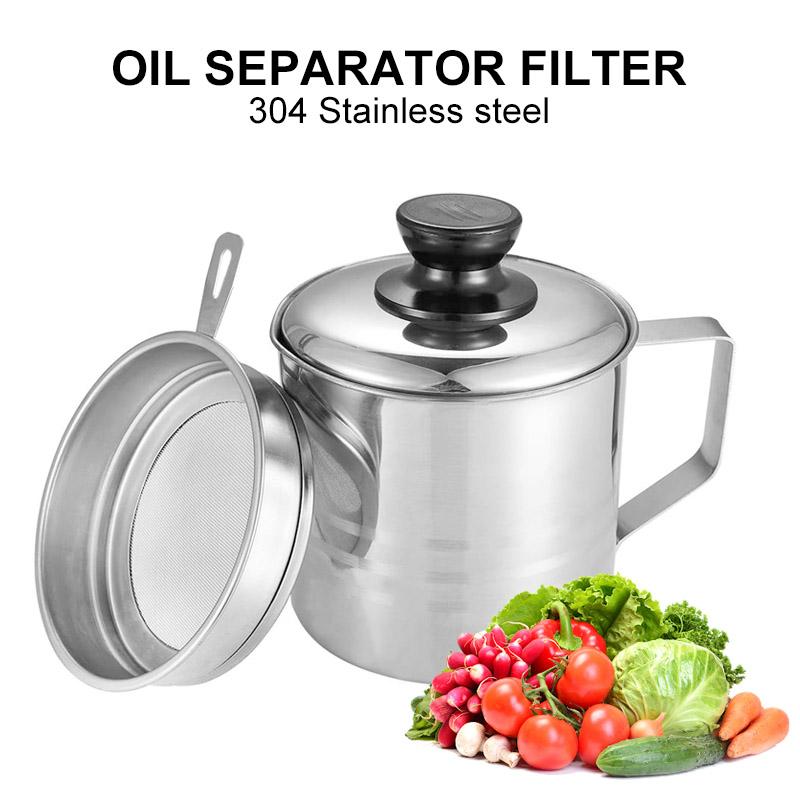 Grease Container with Strainer Stainless Steel 1.2 L