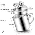 Grease Container with Strainer Stainless Steel 1.2 L