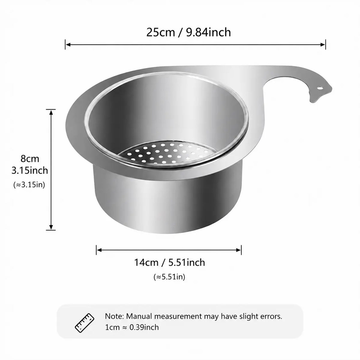Hanging Sink Strainer Basket Stainless Steel Set of 2