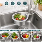 Hanging Sink Strainer Basket Stainless Steel Set of 2