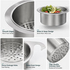 Hanging Sink Strainer Basket Stainless Steel Set of 2
