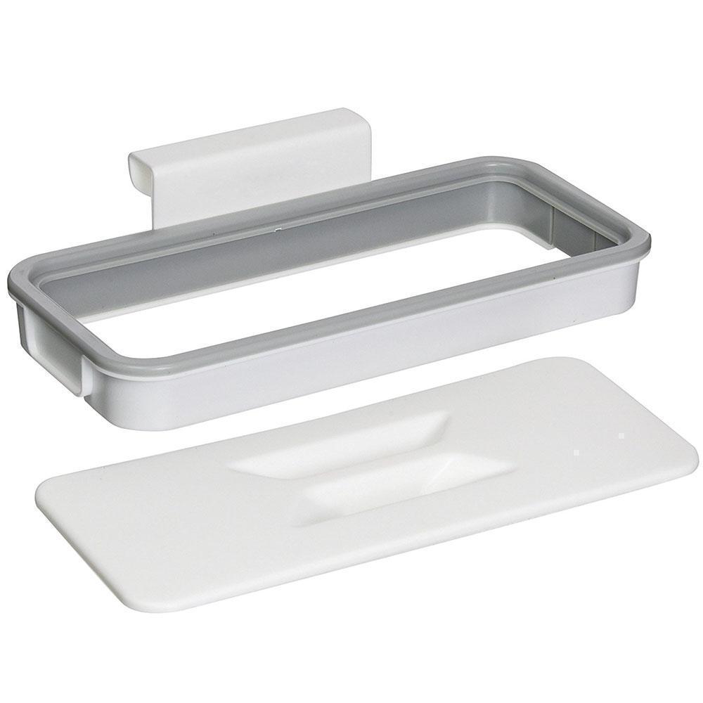 Hanging Trash Bag Holder for Cabinet Doors with Lid