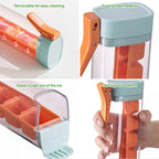 Ice Cube Trays with Lid and Press Release 6 Cubes