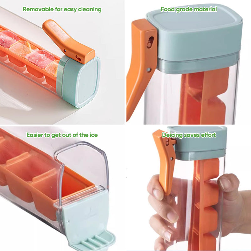 Ice Cube Trays with Lid and Press Release 6 Cubes