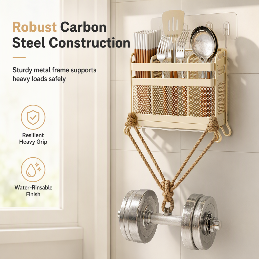 Kitchen Utensil Holder Wall Mount or Countertop with Drip Tray