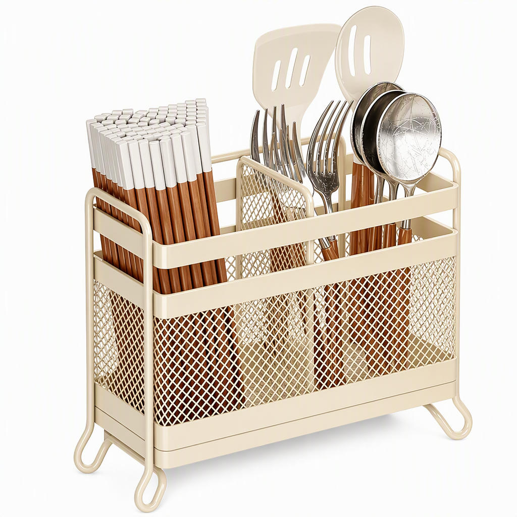 Kitchen Utensil Holder Wall Mount or Countertop with Drip Tray