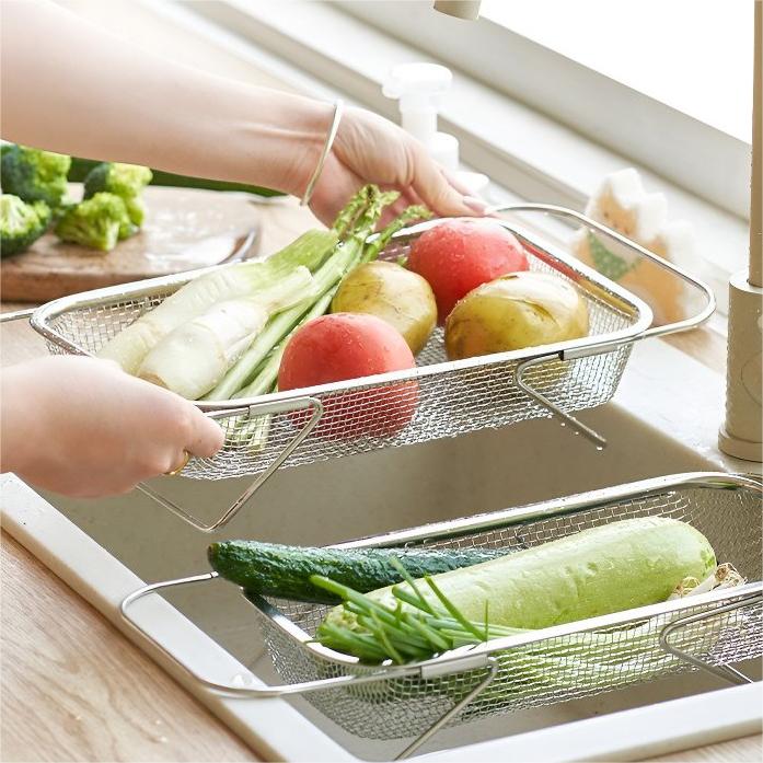 Over the Sink Dish Drying Rack Stainless Steel Mesh