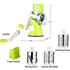 Rotary Cheese Grater with 3 Stainless Steel Drums